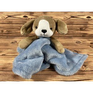 Carter's Blue Brown Puppy Dog Security Blanket Lovey Baby Boy Soft Mini